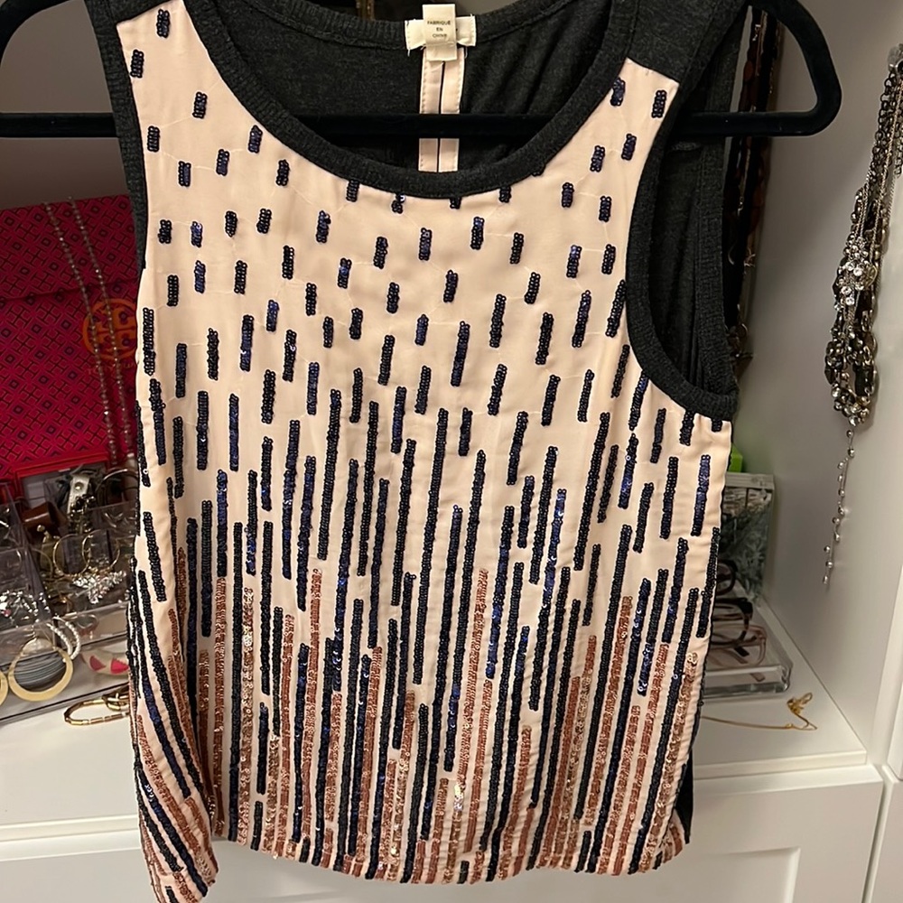 Anthropologie sequin tank top